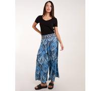 Blue Vanilla Women's Embellished Waist Wide Leg Trouser in Navy | Size: Medium Blue Vanilla Navy M