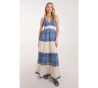 Blue Vanilla Embroidered Block Out Stripe Cami Dress Blue 10