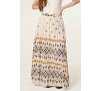 Blue Vanilla Embroidered Midi Skirt - Stone - M-L