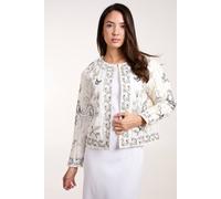 Blue Vanilla Embroidered Quilted Jacket In Ivory Ivory S