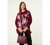 Blue Vanilla Embroidered Round Neck Jumper - One Size - Red