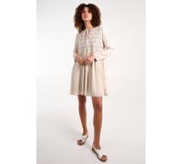 Blue Vanilla Embroidered Tunic In Stone Stone M