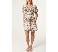 Blue Vanilla Embroidered Wrap Front Mini Dress - S-M - Stone