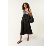 Blue Vanilla Embroidered Yoke Strappy Dress - S - Black