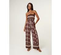 Blue Vanilla Women's Brown Ethnic Print Strapless Elasticated Jumpsuit | Size: S/M Blue Vanilla Brown S/M