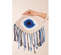 Evil Eye Tassle Bag Blue Vanilla Stone One Size