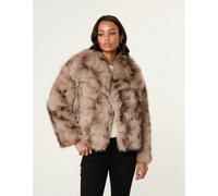 Blue Vanilla Women's Light Brown Faux Fur Coat | Size: Medium Blue Vanilla Light Brown M