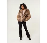 Blue Vanilla Light Brown Faux Fur Coat Light Brown