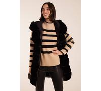 Blue Vanilla Faux Fur Detail Gilet In Black Black M