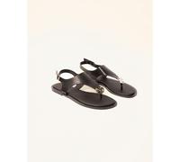 Blue Vanilla Faux Leather Metal Detail Sandals - UK 4 - Black