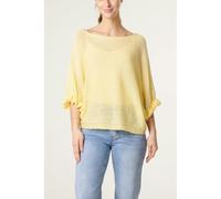 Blue Vanilla Filigree Frill Sleeve Batwing Jumper - One Size - Light Yellow
