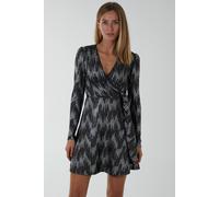 Blue Vanilla Fixed Wrap Skater Dress With Tie In Silver Silver 8
