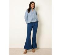 Blue Vanilla Flared Cross Over Waistband Jeans - XL - Blue
