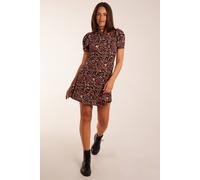 Blue Vanilla Floral Animal Smock Mini Dress Multi S