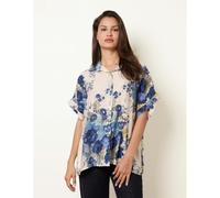 Blue Vanilla Floral Button Front Shirt - S-M - Navy