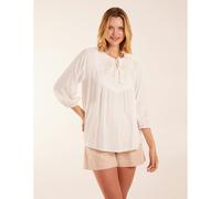 Blue Vanilla Women's Floral Embroidered Bust Top in Ivory | Size: Small Blue Vanilla Ivory S