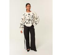 Blue Vanilla Floral Embroidery Jumper - S-M - Stone