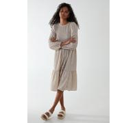 Blue Vanilla Floral Long Sleeve Tiered Dress In Cream Cream 8
