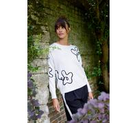 Blue Vanilla Women's Floral Pattern Sweater in White | Size: Large