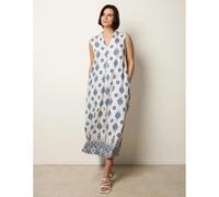 Blue Vanilla Floral Print A Line Dress - S-M - Navy