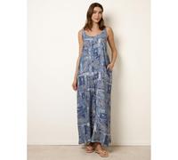 Blue Vanilla Floral Printed Oversized Jumpsuit - L-XL - Blue