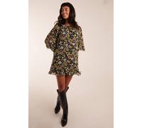 Blue Vanilla Floral Raglan Sleeve Tunic Dress Multi S