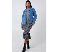 Blue Vanilla Floral Tiered Midi Skirt In Grey Grey 10