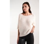Blue Vanilla Fluffy Textured Knit Jumper In Beige Beige One Size
