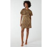 Blue Vanilla Flutter Sleeve Bias Mini Dress In Green Green 10