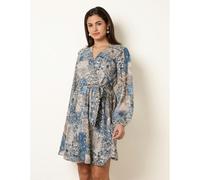 Blue Vanilla Foil Patchwork Mini Dress - L - Blue