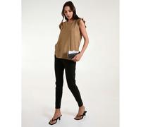 Blue Vanilla Frill Sleeve Metallic Top - S-M - Gold