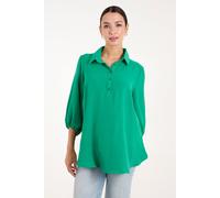 Blue Vanilla Front Button Shirt In Green Green S/M