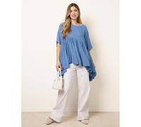 Blue Vanilla Women's Blue Gathered Oversized Top Blue Vanilla Blue One Size