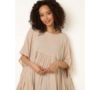 Blue Vanilla Gathered Oversized Top - One Size - Stone