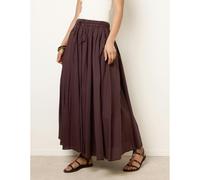 Blue Vanilla Gathered Panel Maxi Skirt - Brown - M-L