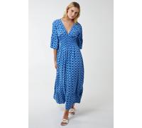 Geo Print Dress Blue Vanilla Bright Blue One Size