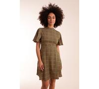 Blue Vanilla Geometric Print Angel Sleeve Dress In Green Green 10