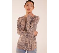 Blue Vanilla Geometric Swirl Print Jumper In Brown Brown S/M