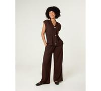 Blue Vanilla Gold Button Co-ord Set - One Size - Brown