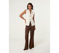 Blue Vanilla Gold Button Front Tailored Vest - UK 6-8 - Ivory