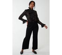 Blue Vanilla Gold Dots Pleated Frill Shirt In Black Black S