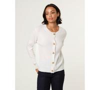Blue Vanilla Gold Flower Buttons Cardigan - Ivory - UK 18-20