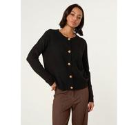 Blue Vanilla Gold Flower Buttons Cardigan - UK 10-12 - Black