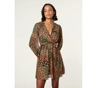 Blue Vanilla Gold Foil Patchwork Mini Dress - M - Khaki