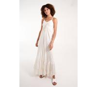 Blue Vanilla Gold Tie Front Maxi Dress Gold L