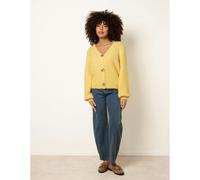 Blue Vanilla Women's Lemon Gold Tone Flower Embossed Button Cardigan | Size: Medium/Large Blue Vanilla Lemon M/L