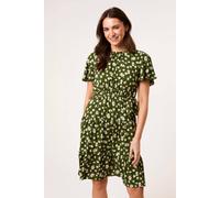 Blue Vanilla Green Crew Neck Tiered Mini Dress Green L