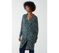 Blue Vanilla Green Draped Dip Hem Long Top Green