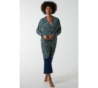 Blue Vanilla Green Draped Dip Hem Long Top Green S/M