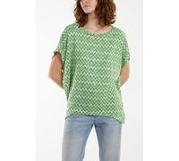 Blue Vanilla Zig Zag Batwing Top - M-L - Green